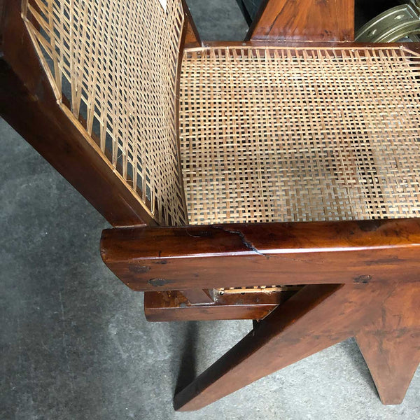 Vintage PIERRE JEANNERET Teak Conference Chair from Chandigarh, India