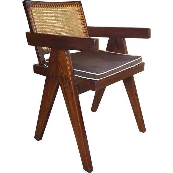 Vintage PIERRE JEANNERET Teak Conference Chair from Chandigarh, India