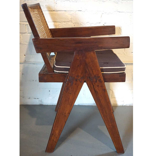 Vintage PIERRE JEANNERET Teak Conference Chair from Chandigarh, India