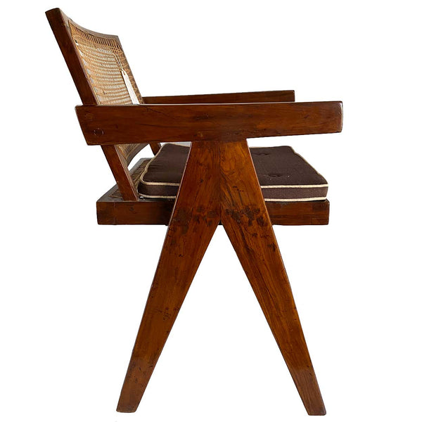 Vintage PIERRE JEANNERET Teak Conference Chair from Chandigarh, India