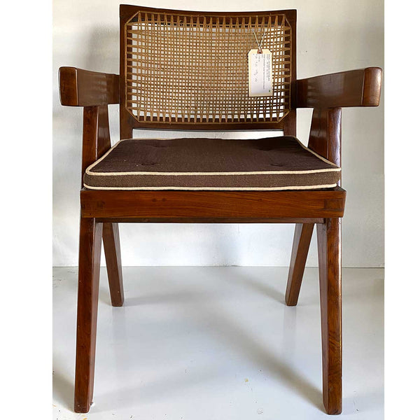 Vintage PIERRE JEANNERET Teak Conference Chair from Chandigarh, India