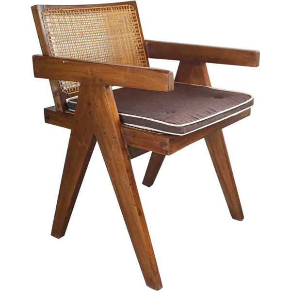 Vintage PIERRE JEANNERET Teak Conference Chair from Chandigarh, India