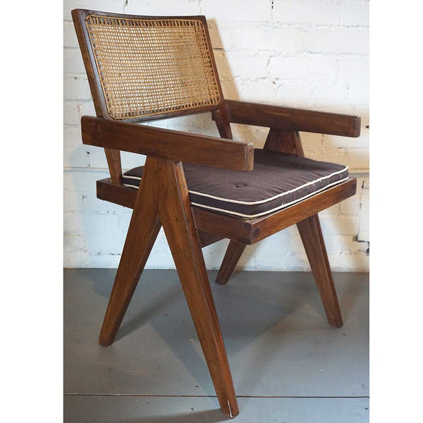 Assembled Set of Two Vintage PIERRE JEANNERET Teak Conference Chairs from Chandigarh, India