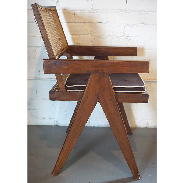 Assembled Set of Two Vintage PIERRE JEANNERET Teak Conference Chairs from Chandigarh, India