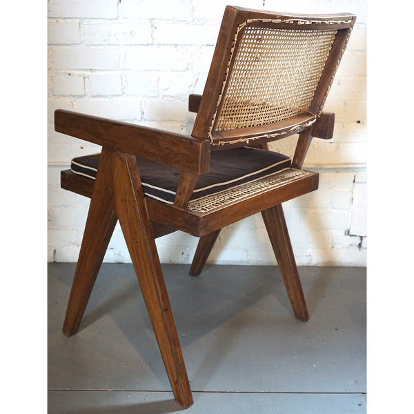 Assembled Set of Two Vintage PIERRE JEANNERET Teak Conference Chairs from Chandigarh, India