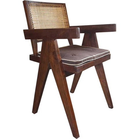 Vintage PIERRE JEANNERET Teak Conference Chair from Chandigarh, India