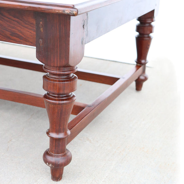 Large Anglo Indian Rosewood and Mahogany Bench/Low Table