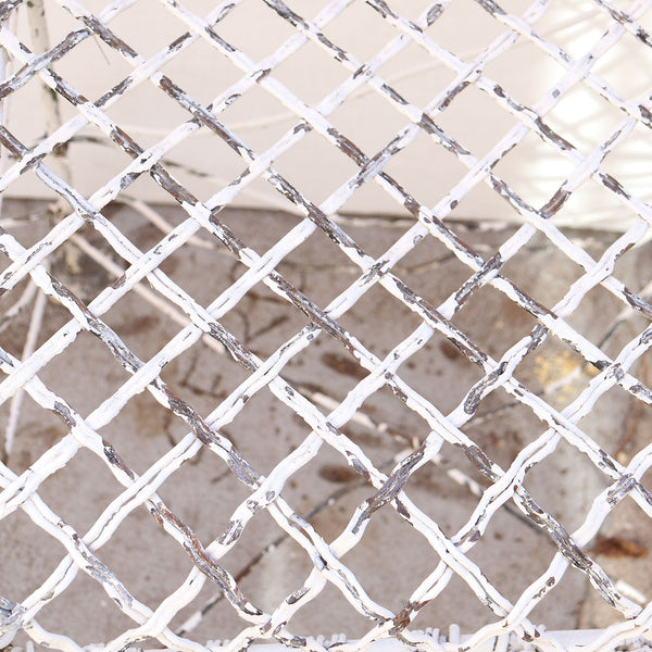 Small Victorian White Painted Iron Wire Garden Bench