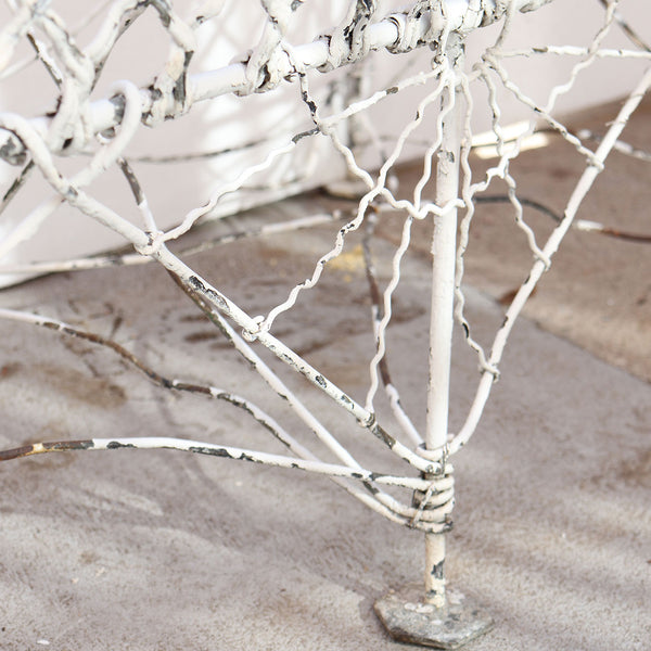 Small Victorian White Painted Iron Wire Garden Bench