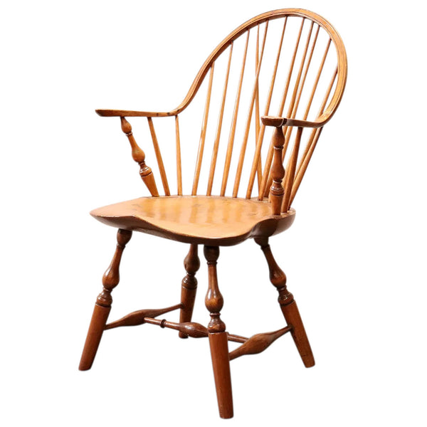 American Maple, Pine and Oak Windsor Continuous Arm Brace Back Armchair