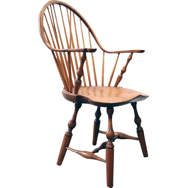 American Maple, Pine and Oak Windsor Continuous Arm Brace Back Armchair