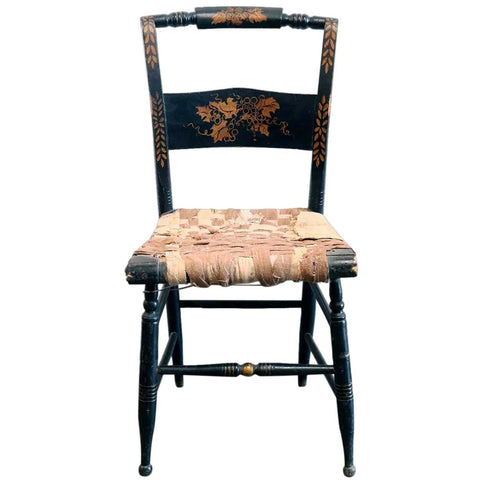 American Black Painted Hitchcock Fancy Side Chair