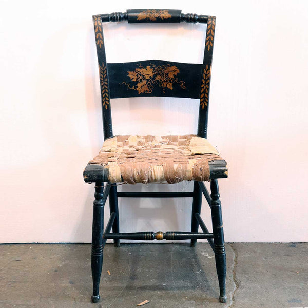 American Black Painted Hitchcock Fancy Side Chair
