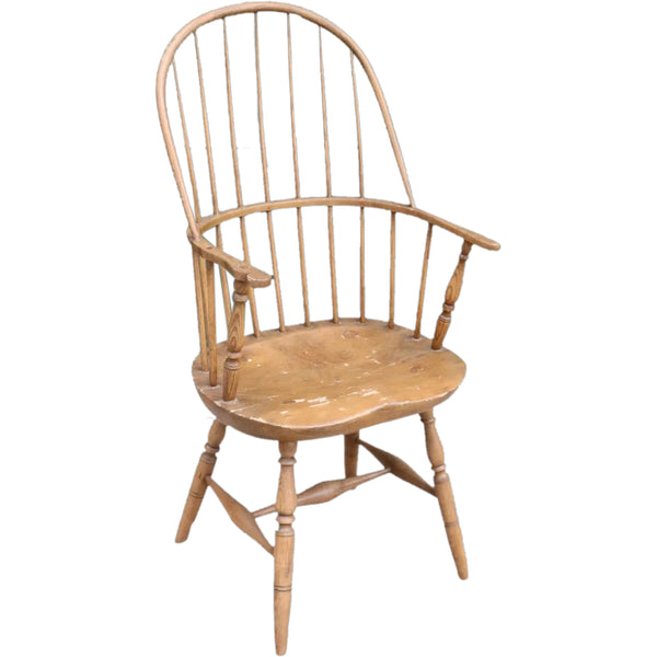 American Windsor Oak/Hickory and Pine Tall Sack Back Armchair