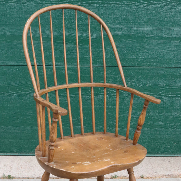 American Windsor Oak/Hickory and Pine Tall Sack Back Armchair