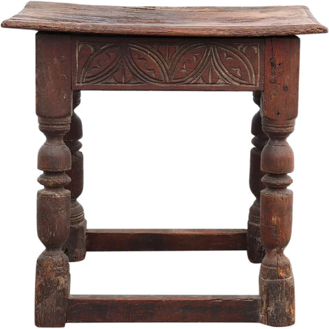 Early English Charles II Period Oak Joint Stool