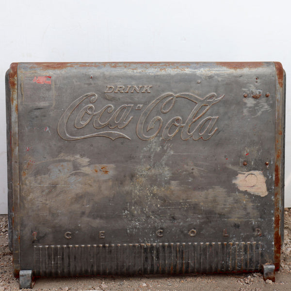 Vintage American Industrial Painted Metal Coca Cola Ice Chest Cooler Bench or Planter