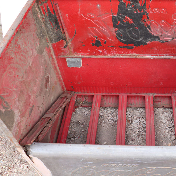 Vintage American Industrial Painted Metal Coca Cola Ice Chest Cooler Bench or Planter