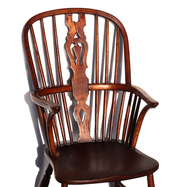 English Georgian Elm High-Back Windsor Armchair