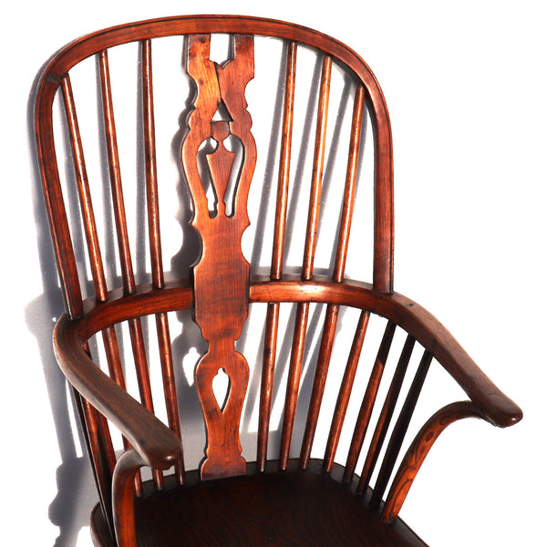 English Georgian Elm High-Back Windsor Armchair