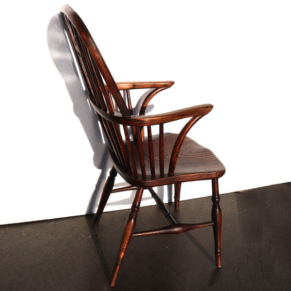 English Georgian Elm High-Back Windsor Armchair