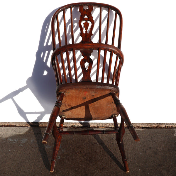 English Georgian Elm High-Back Windsor Armchair