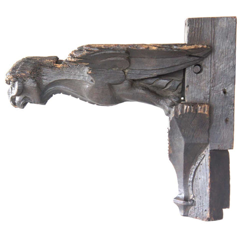 English Gothic Period Oak Architectural Gargoyle Bracket