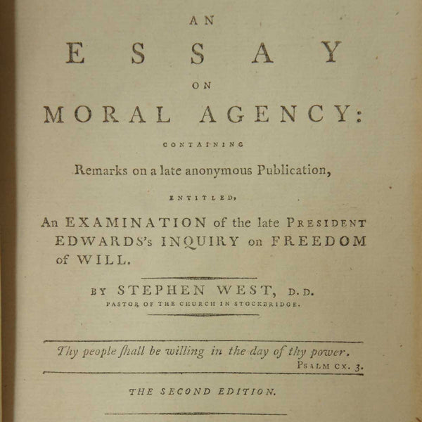 Leather Bound Book: An Essay on Moral Agency by Dr. Stephen West