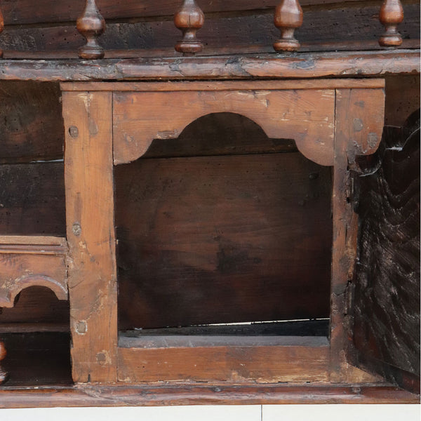 French Provincial Chestnut, Pine and Walnut Plate Rack (Vaisselier Egouttoir)