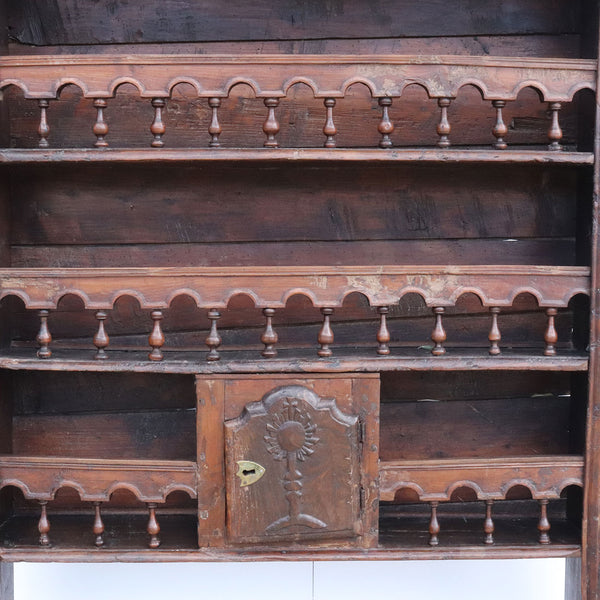 French Provincial Chestnut, Pine and Walnut Plate Rack (Vaisselier Egouttoir)