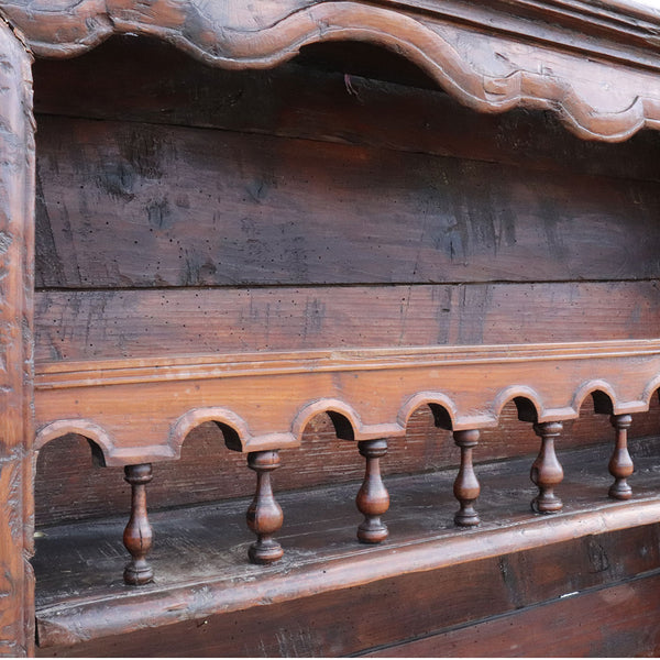 French Provincial Chestnut, Pine and Walnut Plate Rack (Vaisselier Egouttoir)