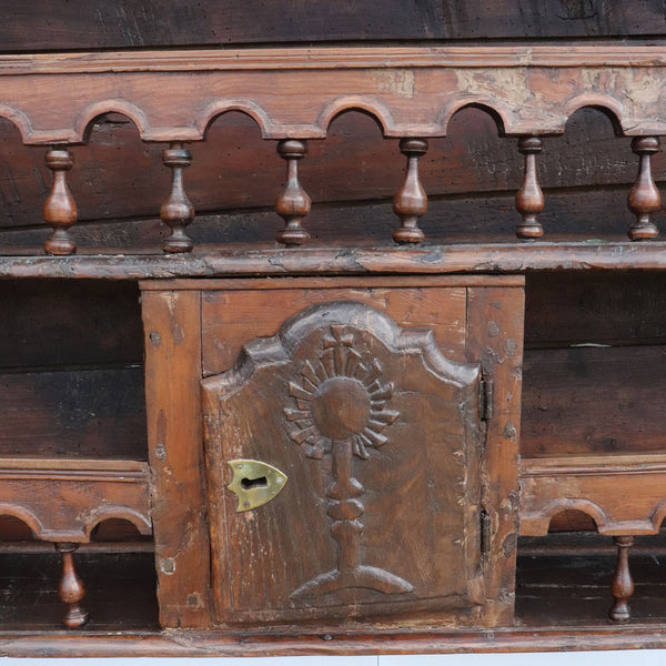 French Provincial Chestnut, Pine and Walnut Plate Rack (Vaisselier Egouttoir)