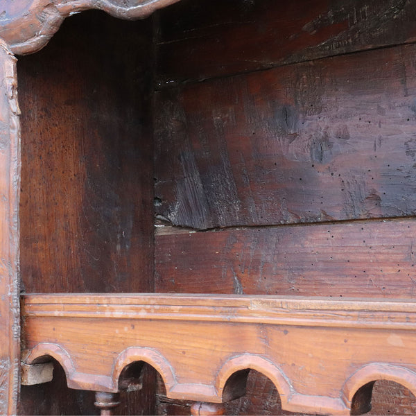 French Provincial Chestnut, Pine and Walnut Plate Rack (Vaisselier Egouttoir)