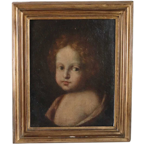 Dutch School Oil on Canvas Painting, Portrait of a Young Child