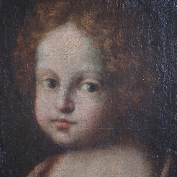 Dutch School Oil on Canvas Painting, Portrait of a Young Child