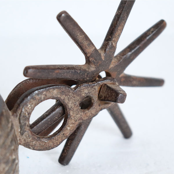 Two Similar Mexican Silver Inlaid Hand Forged Iron Vaquero Boot Spurs