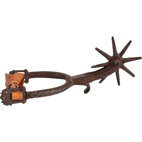 Mexican Spanish Colonial Hand Forged Iron and Leather Vaquero Boot Spur