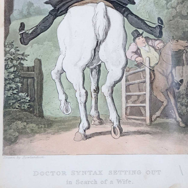 THOMAS ROWLANDSON Aquatint Print, Doctor Syntax Setting Out in Search of a Wife