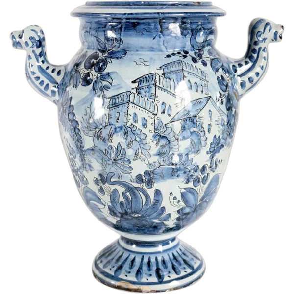 Vintage Italian Savona Majolica Pottery Apothecary Pharmacy Jar