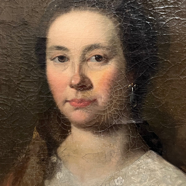 British School Oil on Canvas Painting, Portrait of a Lady