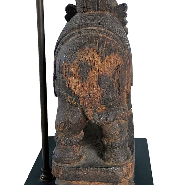 Indian Rosewood Elephant Model One-Light Table Lamp
