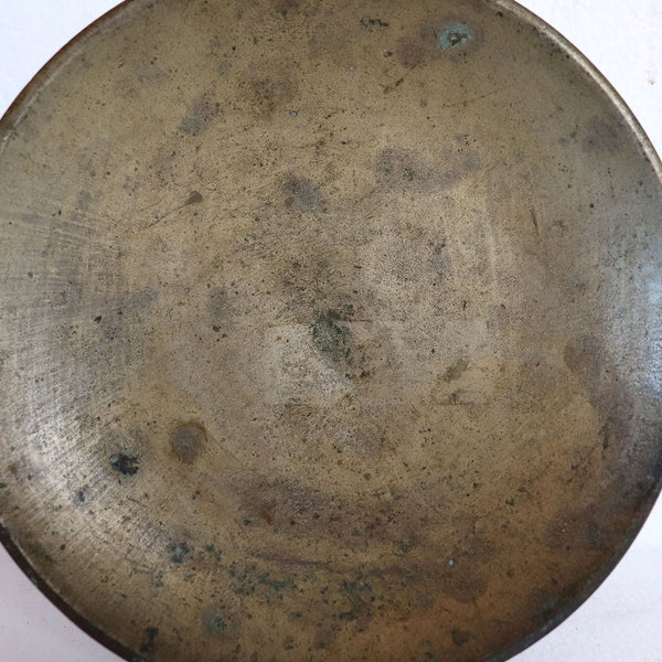 Large Indian Patinated Bronze Tawa Cooking Pan
