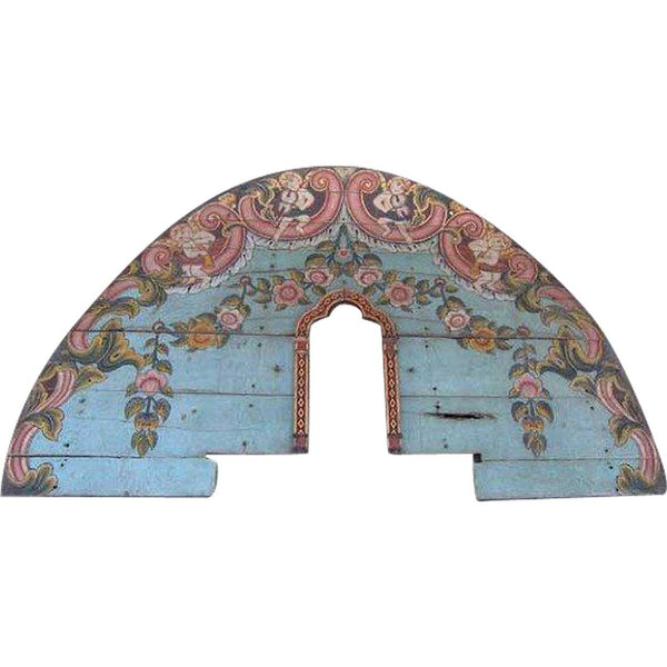 Important Portuguese Painted Teak Architectural Altar Fragment