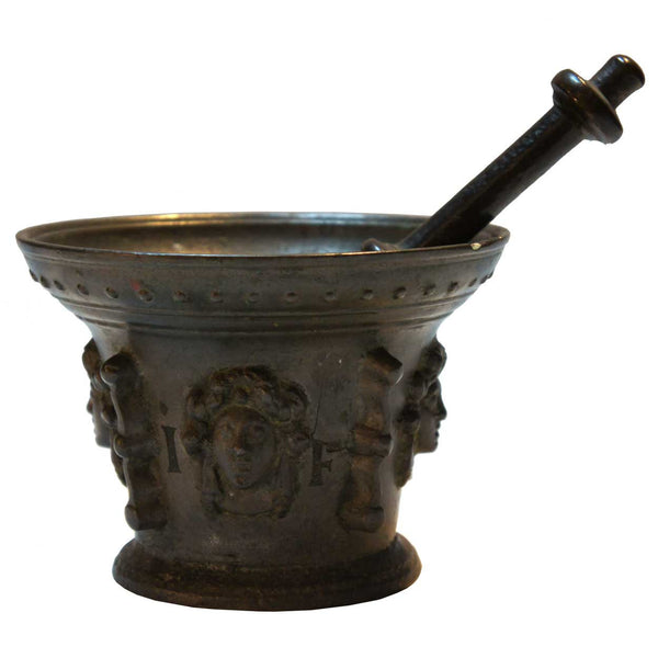 French Late Renaissance Bronze Mortar and Pestle