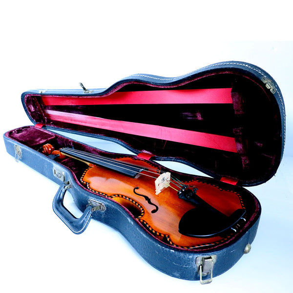 Vintage Hungarian Imre Toth Baroque Style Inlaid Spruce and Figured Maple Violin and Case