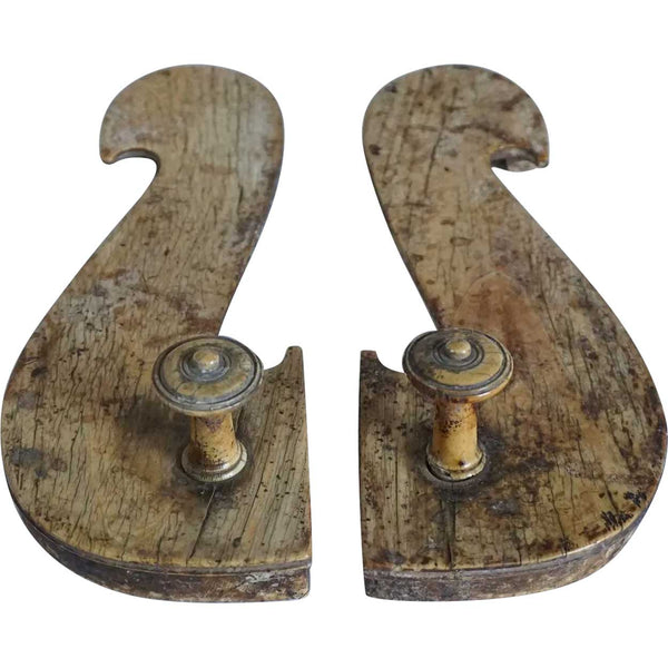 Rare Pair of Indian Mughal Murshidabad Ivory Paduka Slippers