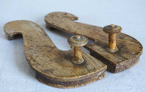 Rare Pair of Indian Mughal Murshidabad Ivory Paduka Slippers