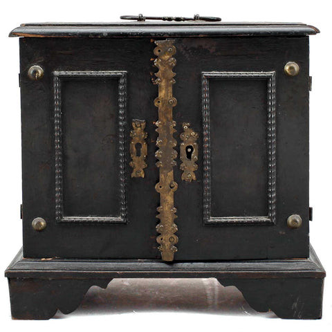 Dutch Ebonized Pine Miniature Table-Top Cabinet