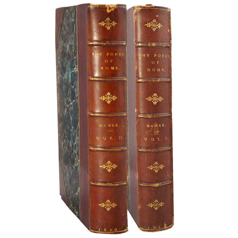 Leather Bound Books: Popes of Rome by Leopold von Ranke, Vol. I, II