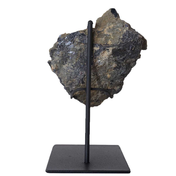 Small Crystal Rock Specimen with Custom Iron Stand